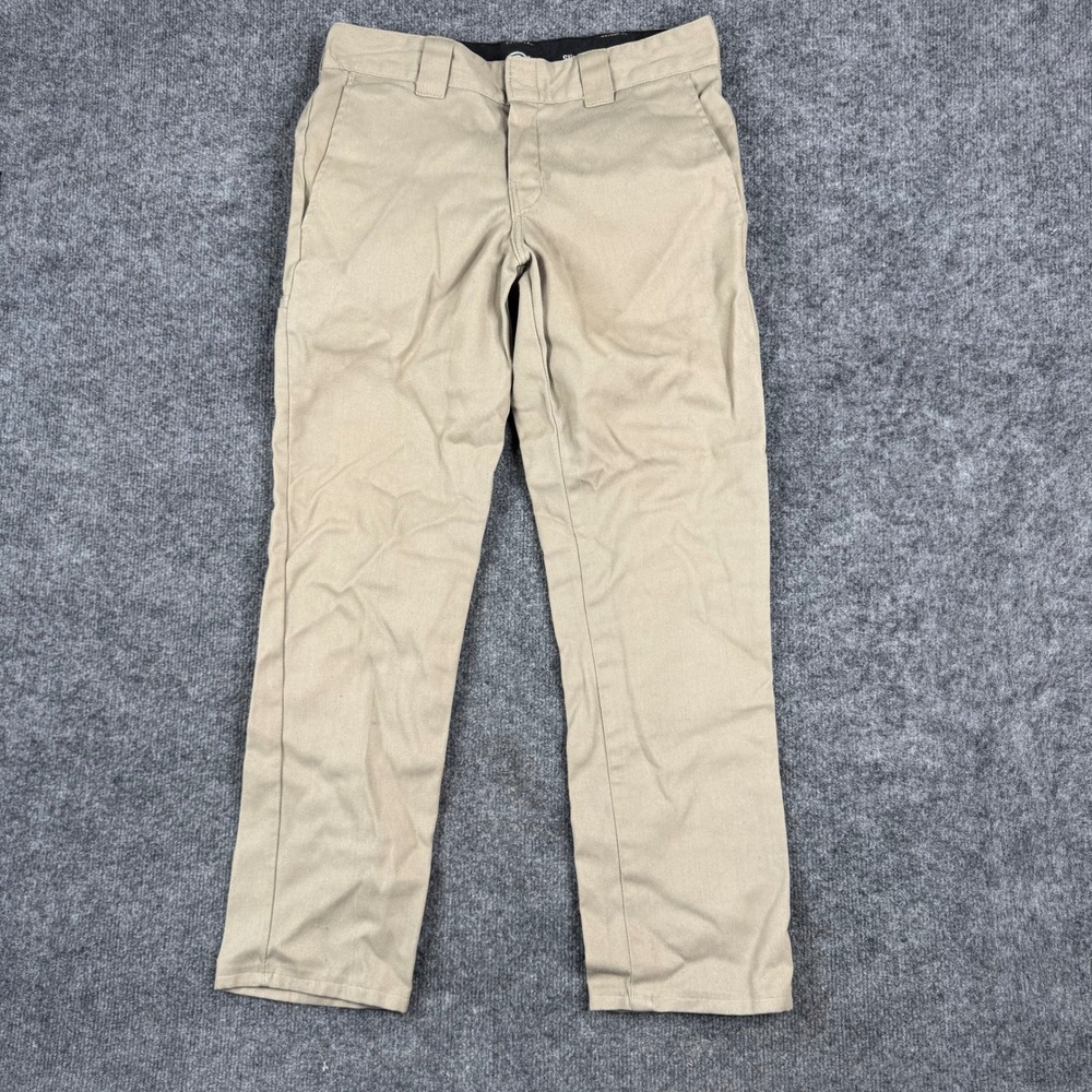 Dickies Pants Mens Size 30x32 Beige Slim Taper Twill Casual Workwear Chino